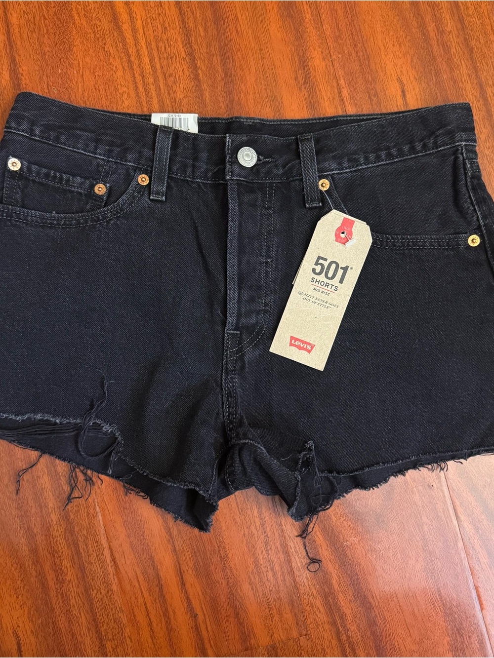Levi's Black 501 Cutoff Denim Shorts